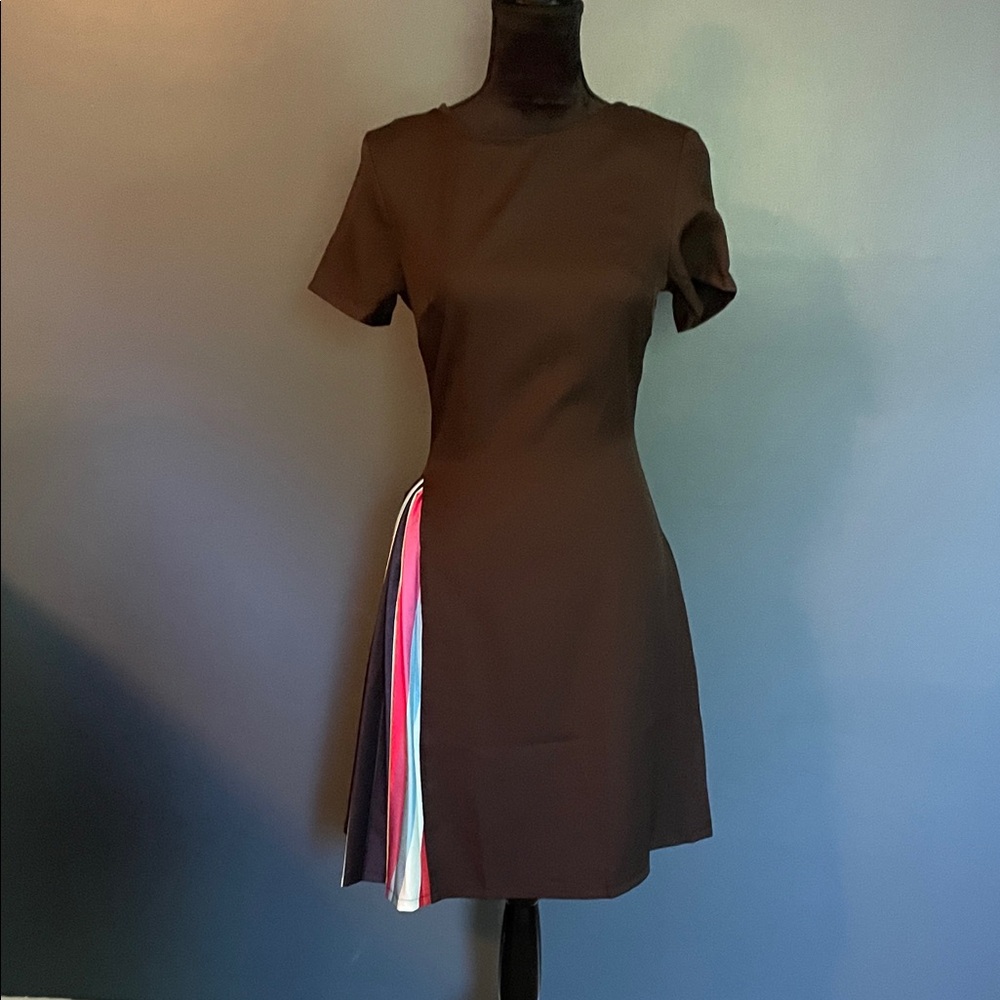 Elegant black dress with unique color pattern